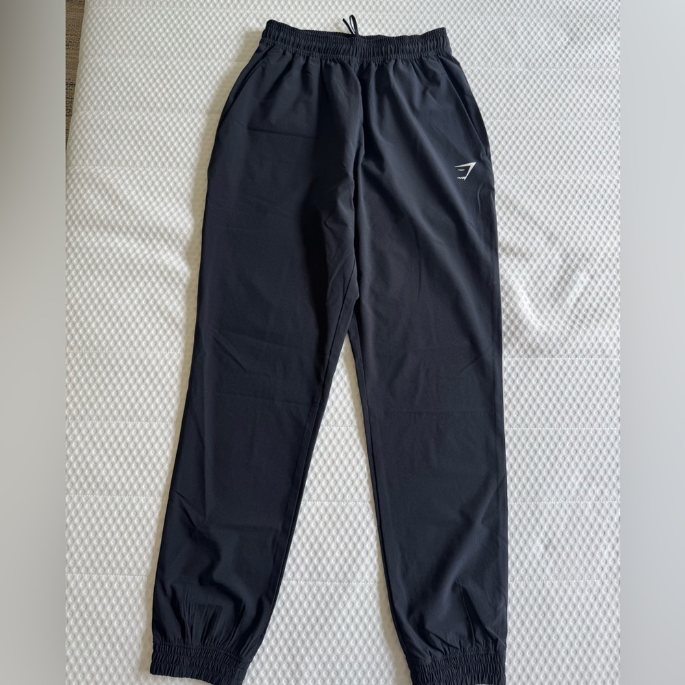Gymshark Black Track Pants Relaxed Fit Elastic Waistband